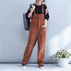 Ripped Corduroy Pinafore Jumpsuit