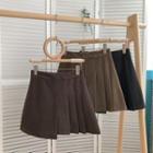 Asymmetrical High-waist Creasing A-line Skirt