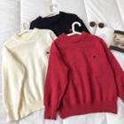 Long-sleeve Round Neck Embroidered Sweater