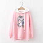 Unicorn Embroidered Hooded Sweater