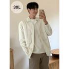 Embroidered Drawcord-hem Boxy Jacket