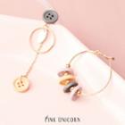Button Non-matching Earring Gold Plating Earring - One Size