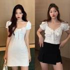 Ruched Short-sleeve Slim-fit Dress / Top
