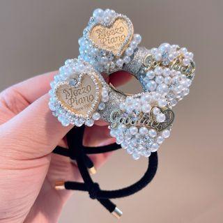 Faux Pearl Hair Toe / Rhinestone Hair Tie