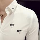 Long-sleeve Dragonfly Print Shirt