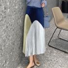 Paneled Pleated Skirt