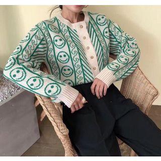 Smiley Face Pattern Cardigan