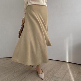 Asymmetric Maxi Flare Skirt