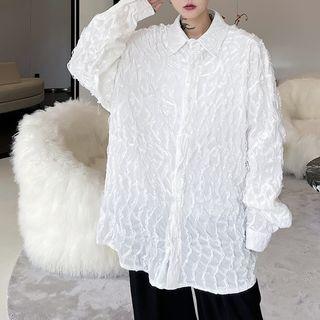 Long Sleeve Patch Oversized Shirt