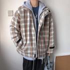 Hood Zip Plaid Jacket