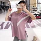 Short-sleeve Two-tone Quick Dry Yoga Top