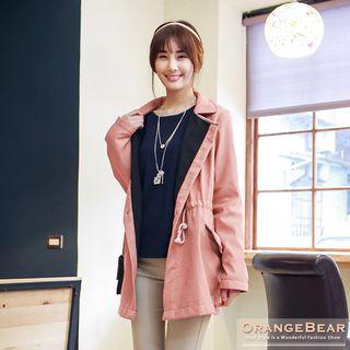 Brush-lining Twill Drawstring Coat