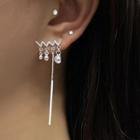 Bead Drop Earring 1 Pc - Right - With Earring Back - Silver - One Size