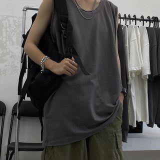 Couple-matching Plain Oversize Tank Top