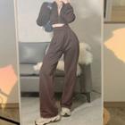 Zip Jacket Straight Leg + Pants Set