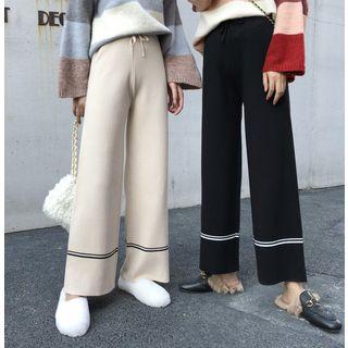 Contrast Wide-leg Pants
