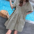 Short-sleeve A-line Mini Sun Dress
