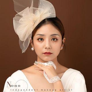 Wedding Flower Mesh Headpiece White - One Size