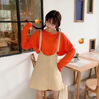 A-line Jumper Dress / Plain T-shirt / Puff-sleeve Top