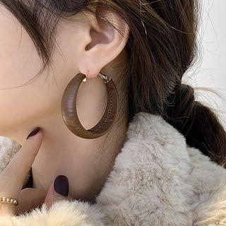 Leather Hoop Earring