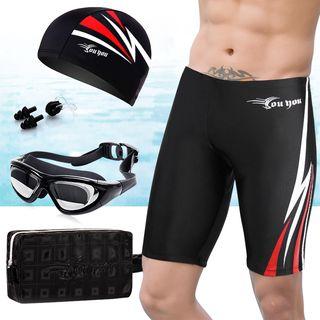 Set: Swim Shorts + Swim Cap + Goggle + Bag