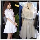 Long-sleeve Shirt A-line Dress