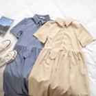 Tie-neck Shirt Dress