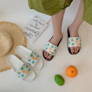Pineapple Print Slide Sandals