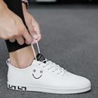 Smiley Face Faux Leather Sneakers