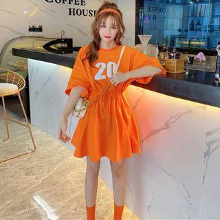 Short-sleeve Number Print T-shirt Dress