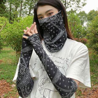 Print Sun Protection Arm Sleeves / Face Cover / Set