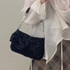 Floral Print Bow Shirred Shoulder Bag Floral Print Bow - Black - One Size