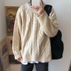Round-neck Oversize Cable-knit Sweater