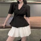 Short-sleeve Blouse / A-line Mini Skirt