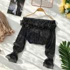 Off-shoulder Embellished Blouse
