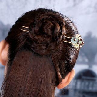 Retro Rhinestone Floral Hair Pin