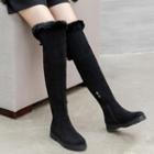 Fluffy Trim Over-the-knee Boots