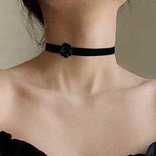 Alloy Velvet Choker 1 Pc - Black - One Size