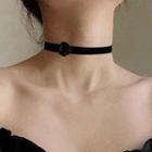 Alloy Velvet Choker 1 Pc - Black - One Size