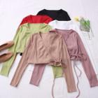 Deep V-neck Wrapped T-shirt In 6 Colors