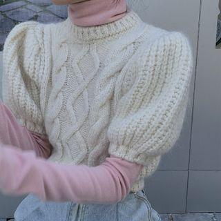 Puff-sleeve Sweater / Turtleneck T-shirt