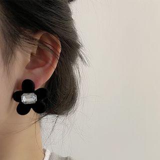Flocking Flower Rhinestone Earring