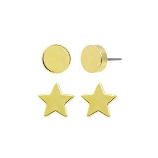 Circle & Star Ear Studs