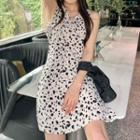 Sleeveless A-line Dress Black & White - One Size