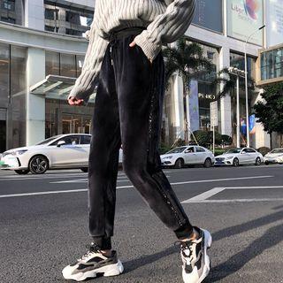 High-waist Velvet Jogger Pants