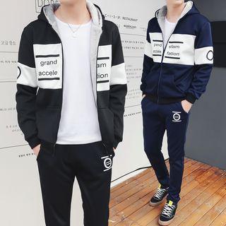 Set: Colour Block Hooded Jacket + Sweatpants
