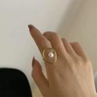 Faux Pearl Open Ring My30931 - Gold - One Size