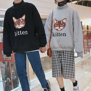 Couple Matching Long-sleeve Cat Printed Top