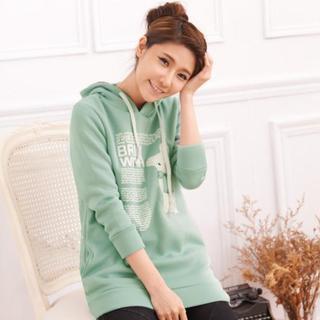 Dog-print Plaid-lining Hooded Pullover
