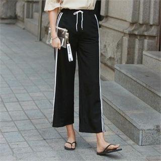 Slit-side Contrast-trim Sweatpants